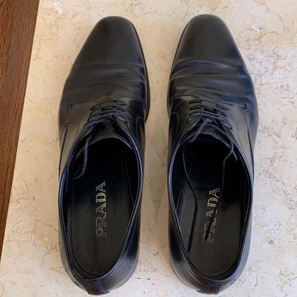 Prada black leather oxfords. Lace up. Size 11 - Picture 7 of 13